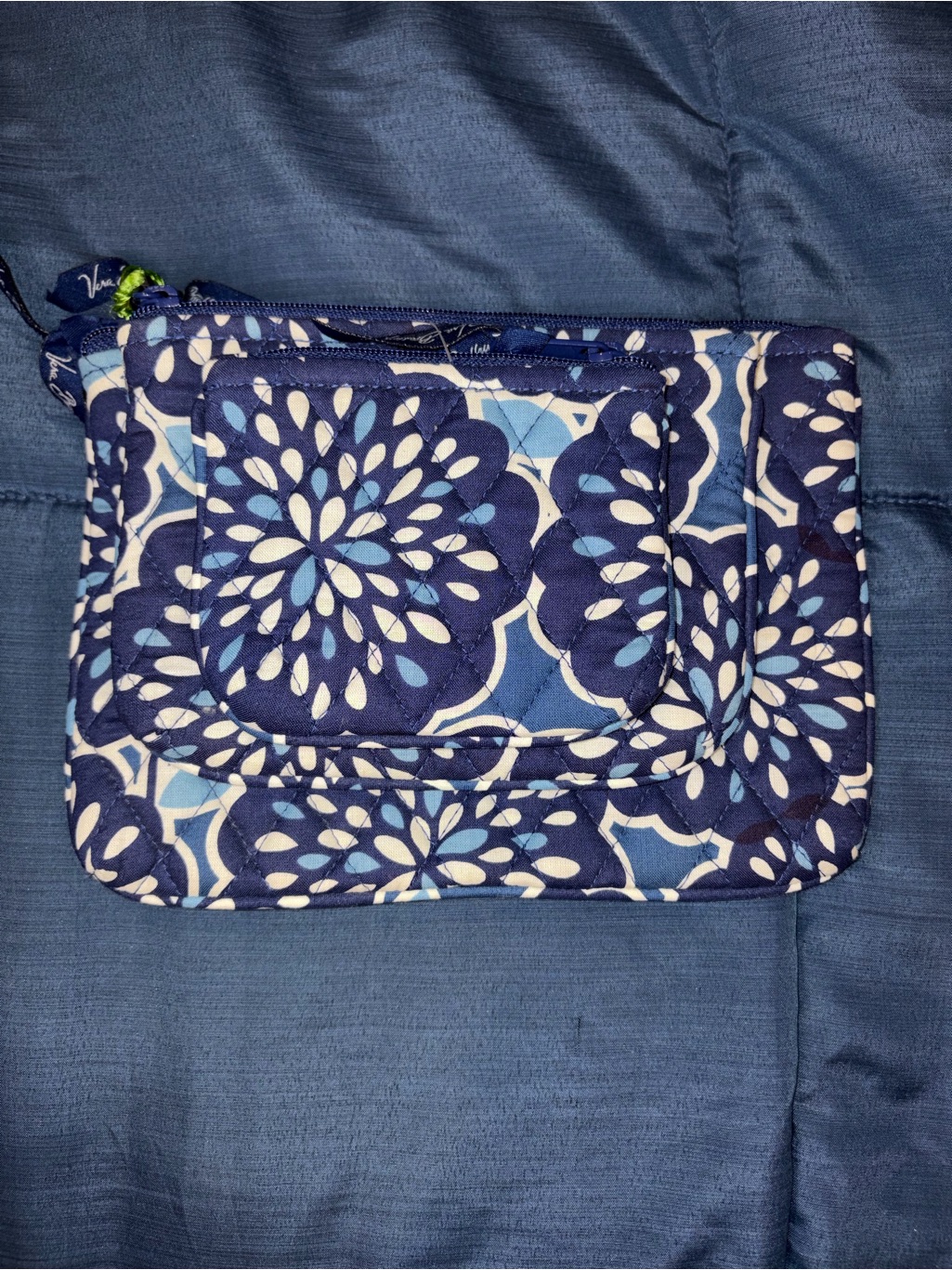 Nwt Vera Bradley Cosmetic Trio Petal Splash Blue Floral 3-Piece Pouch Set